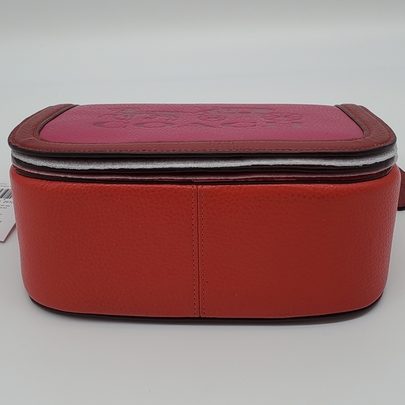 FINAL$-Coach Saddle with Horse & Carriage Leather Crossbody Colorblock Pink Ra - Picture 9 of 16